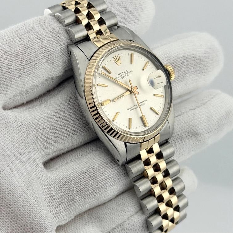 Rolex Date 1500 34mm Silver Dial 18k Yellow Gold Stainless Steel Jubilee - 10