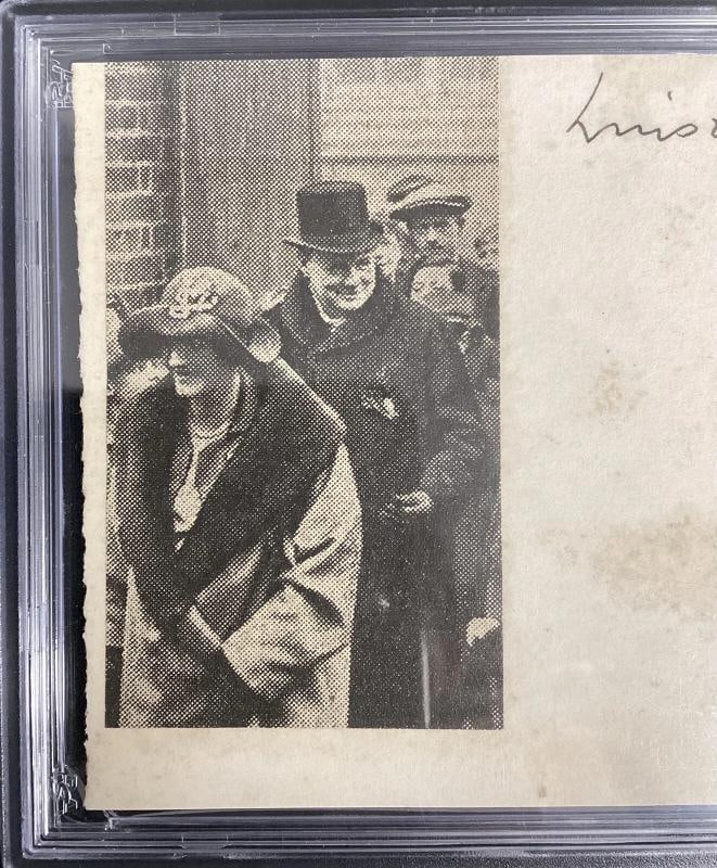 Winston Churchill Signed Index Card Cut Britain PM Autograph PSA/DNA Gem 10 - 4