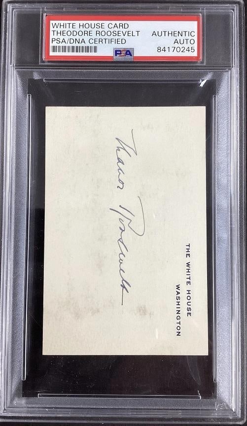 Theodore Roosevelt Signed White House Card 3x5 Autograph PSA/DNA: Condition: Used: An item that has been used previously. See the sellerÃ¢â‚¬â„¢s listing for full details and ... Read moreabout the conditionUsed: An item