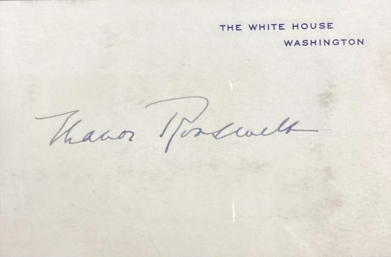 Theodore Roosevelt Signed White House Card 3x5 Autograph PSA/DNA - 2