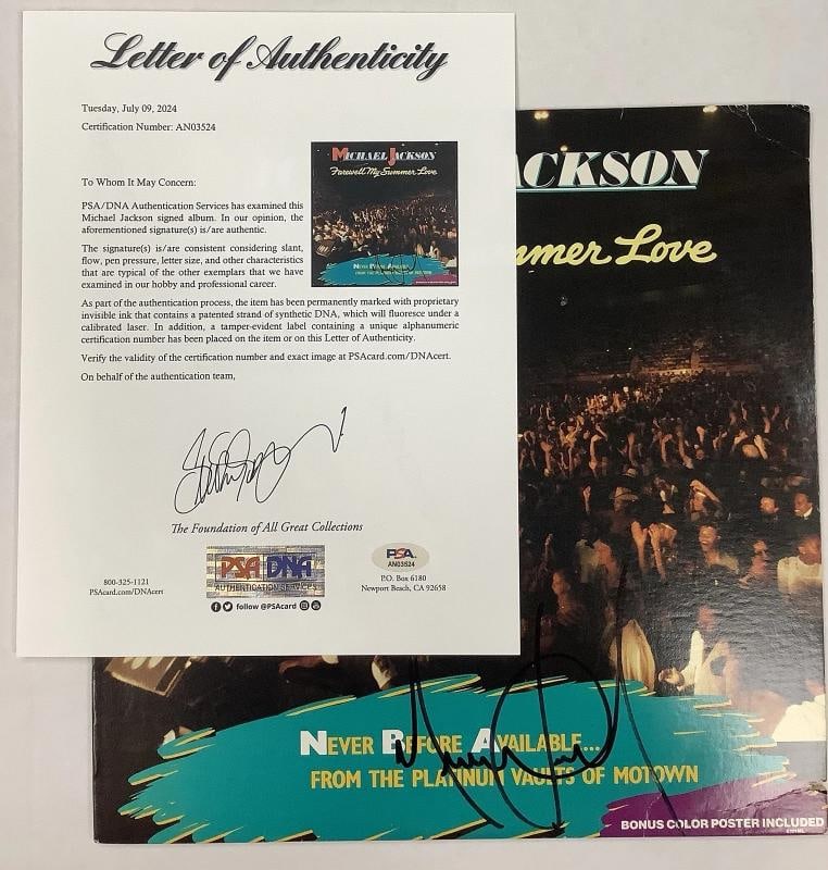 Michael Jackson Signed Album Vinyl Farewell My Summer Love Autograph PSA/DNA LOA - 9