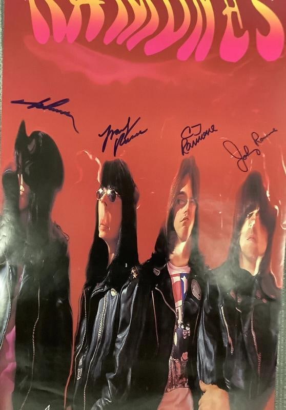 The Ramones Signed Poster Psychedelic 16x36 4 Punk Rock Music Autographs PSA/DNA - 10