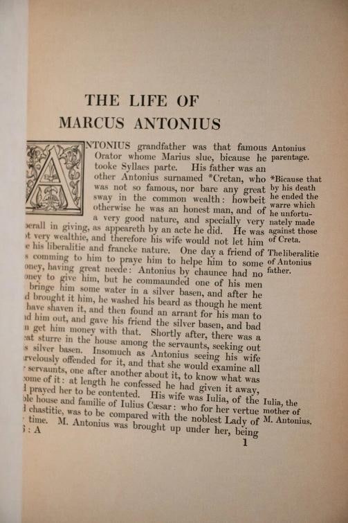 Plutarch's Lives of the Noble Grecians and Romans Englished by Sir Limited ed - 14