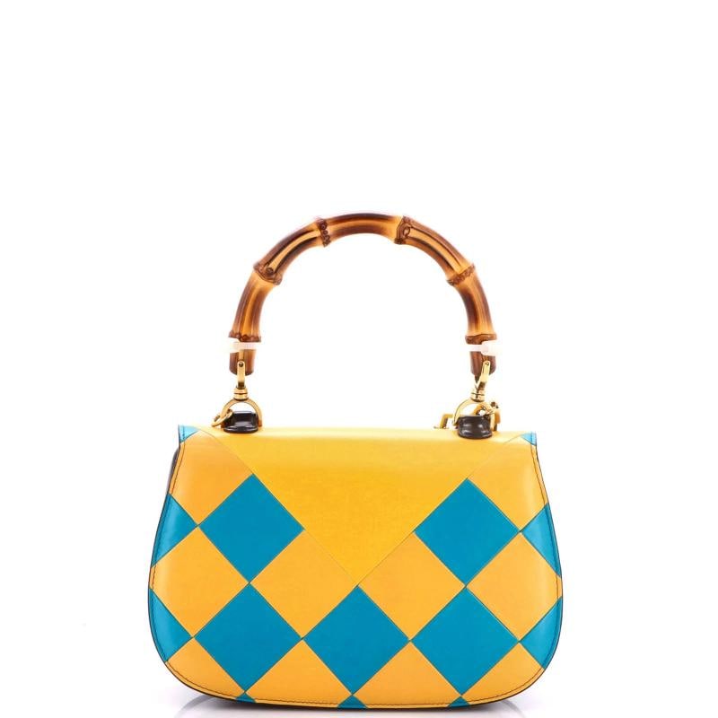 Gucci Bamboo 1947 Top Handle Bag Limited Edition Geometric Print Leather Medium - 4