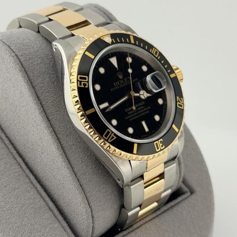 Rolex Submariner 16613 40mm Black Dial 18k Yellow Gold Stainless Steel - 6