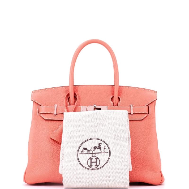 Hermes Birkin Handbag Pink Clemence with Palladium Hardware 30 - 2