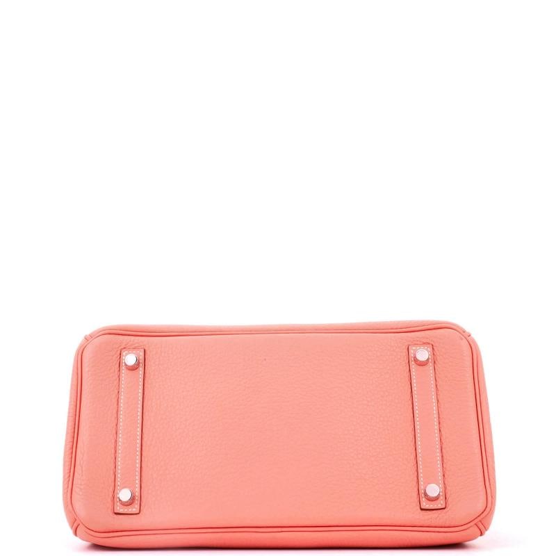 Hermes Birkin Handbag Pink Clemence with Palladium Hardware 30 - 5