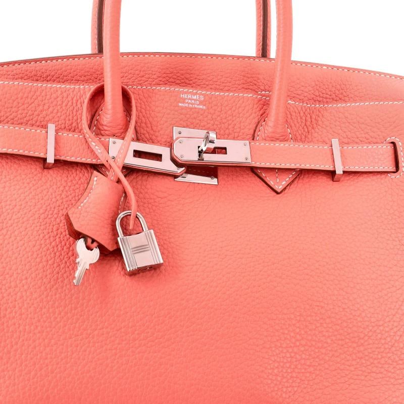 Hermes Birkin Handbag Pink Clemence with Palladium Hardware 30 - 7