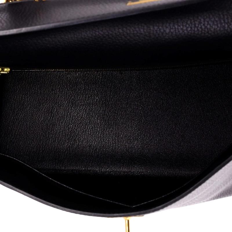 Hermes Kelly Handbag Black Ardennes with Gold Hardware 35 - 5
