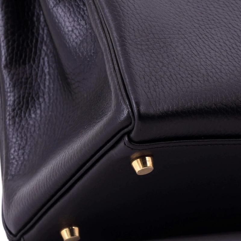 Hermes Kelly Handbag Black Ardennes with Gold Hardware 35 - 7