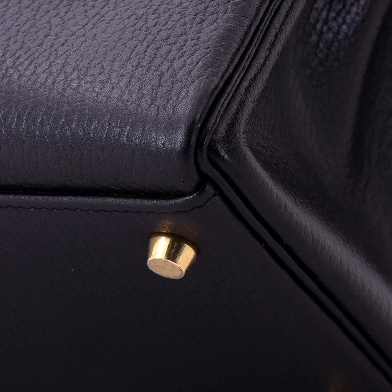 Hermes Kelly Handbag Black Ardennes with Gold Hardware 35 - 8
