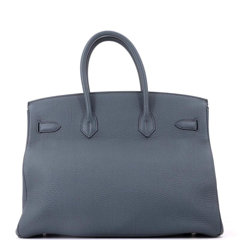 Hermes Birkin Handbag Blue Togo with Palladium Hardware 35 - 3