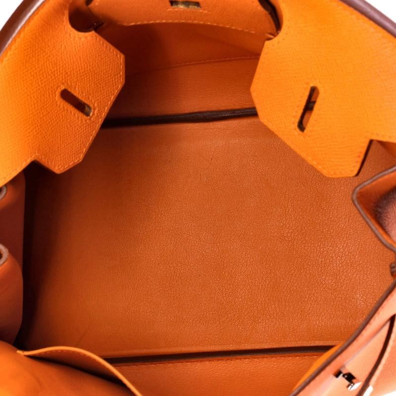 Hermes Birkin Handbag Orange Epsom with Palladium Hardware 30 - 5
