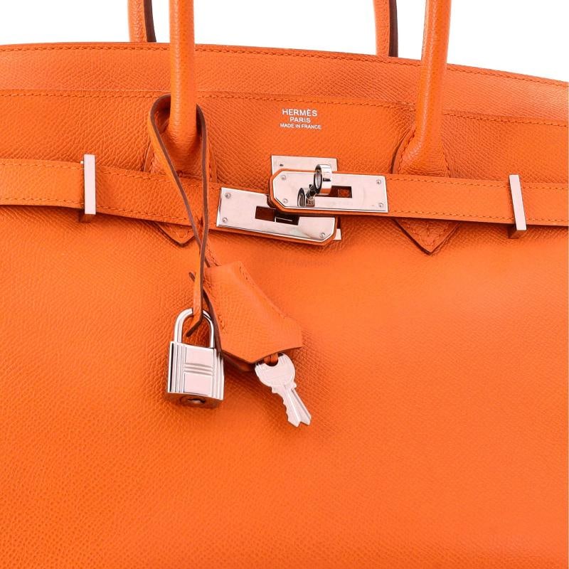Hermes Birkin Handbag Orange Epsom with Palladium Hardware 30 - 6