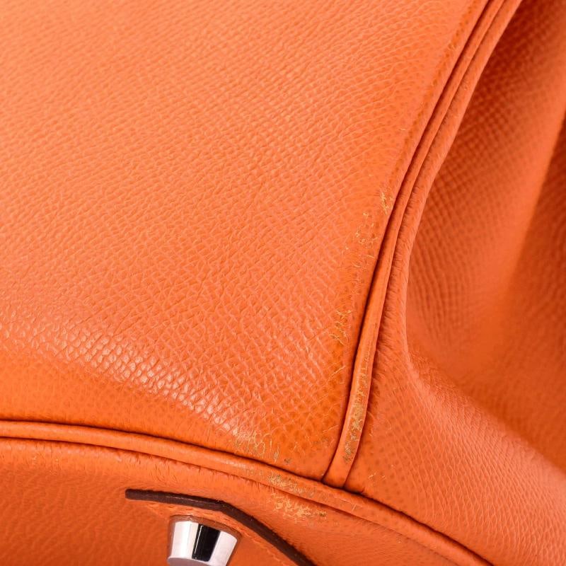 Hermes Birkin Handbag Orange Epsom with Palladium Hardware 30 - 7