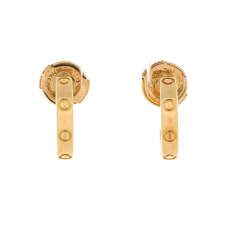 Cartier Love Hoop Earrings 18K Yellow Gold Small: Measurements: Height/Length: 12.60 mm, Width: 2.65 mm Condition: Pre-owned - Good,Brand: Cartier,Main Stone: Unknown,Metal: 18K Yellow Gold,Metal Purity: 18K,Style: Hoop,Type: Earrings,Color: Yellow G