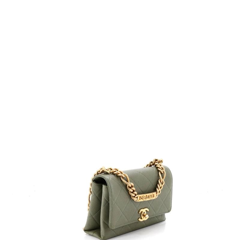 Chanel Bracelet On Chain Flap Bag Quilted Caviar Mini - 2