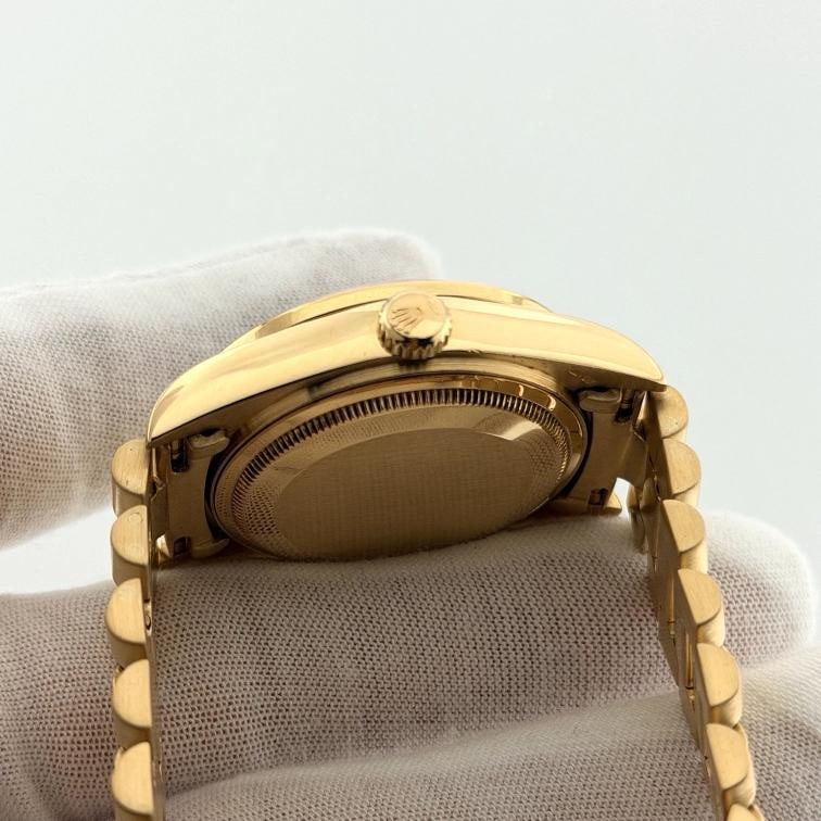 Rolex Day Date President 18038 36mm Quickset Black Diamond Dial & Bezel 18K Gold - 5
