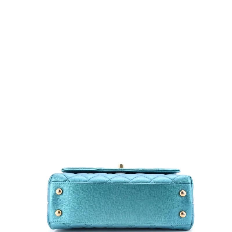 Chanel Coco Top Handle Bag Quilted Iridescent Caviar Mini - 4