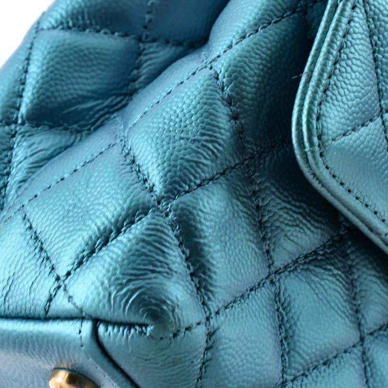 Chanel Coco Top Handle Bag Quilted Iridescent Caviar Mini - 6