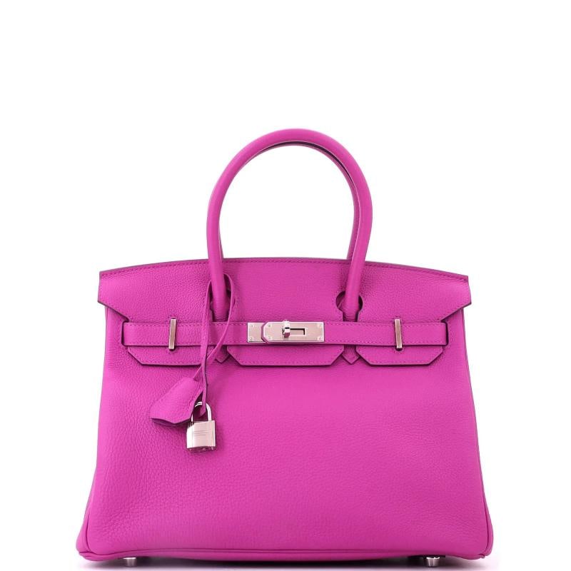 Hermes Birkin Handbag Pink Togo with Palladium Hardware 30: Condition: Pre-owned - Good,Brand: Hermes,Exterior Material: Leather,Style: Totes,Exterior Color: Pink,Department: Women,Size: 30,Accessories: Keys, Lock, Clochette