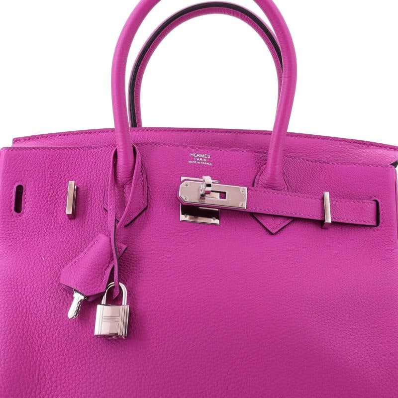 Hermes Birkin Handbag Pink Togo with Palladium Hardware 30 - 5