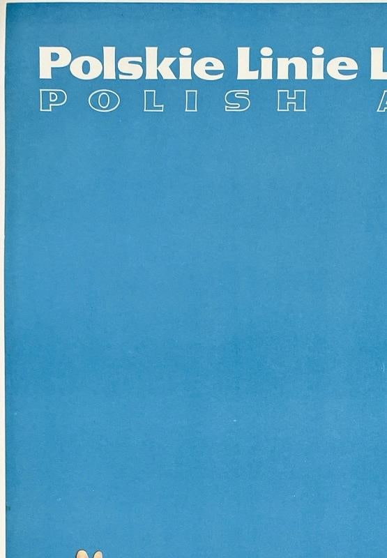 Original Vintage Poster POLISH AIRLINES - LOT Airline Travel Tourism LINEN - 2
