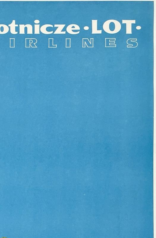 Original Vintage Poster POLISH AIRLINES - LOT Airline Travel Tourism LINEN - 3