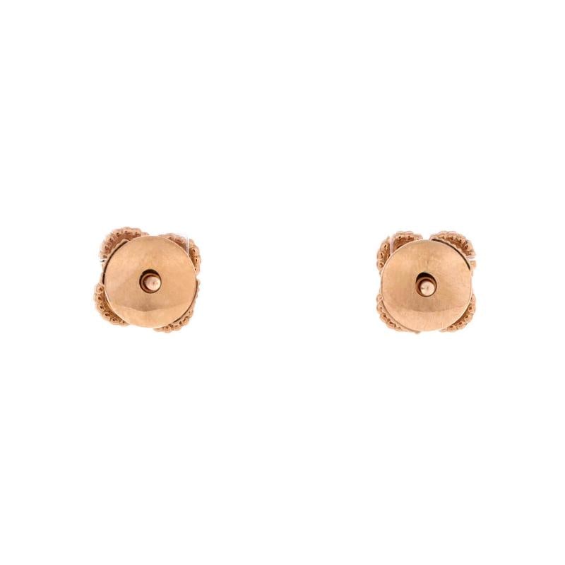 Van Cleef & Arpels Sweet Alhambra Stud Earrings 18K Rose Gold and Carnelian - 2