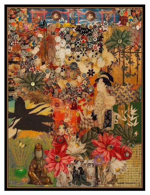 Robert Swedroe Original Mixed Media Collage on Board Signed Modern Framed Art - 2