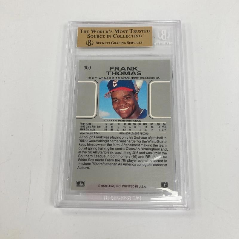 1990 Leaf #300 Frank Thomas Rookie RC BGS PRISTINE 10 - 2