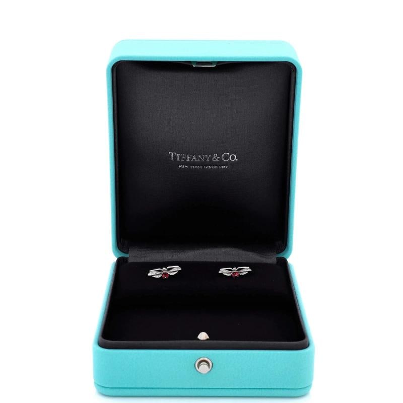 Tiffany & Co. Paper Flowers Firefly Stud Earrings Platinum with Diamonds - 2