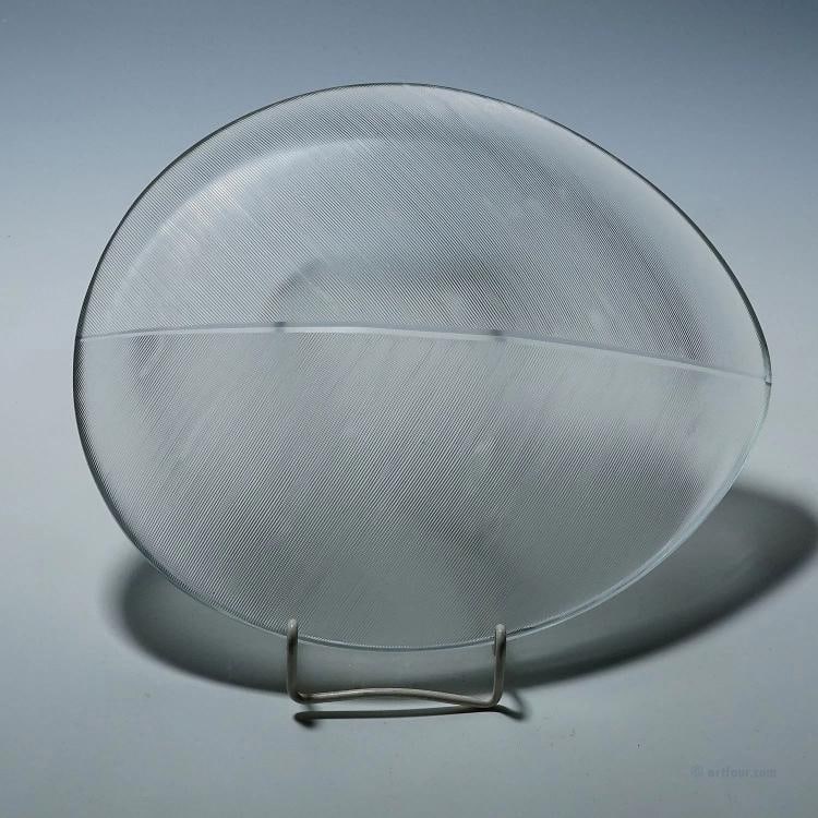 Large Vintage Art Glass Bowl by Tapio Wirkkala for Iittala 1950s - 10