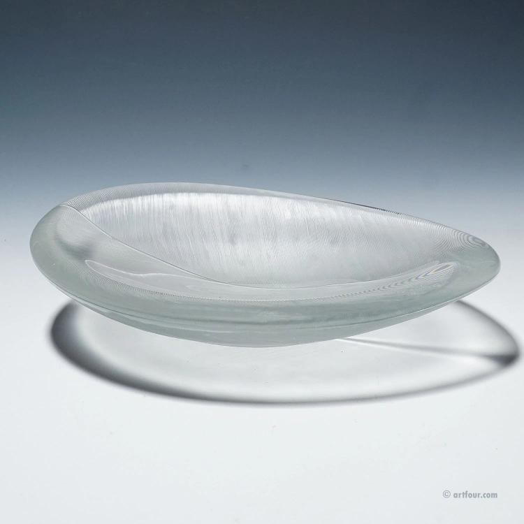 Large Vintage Art Glass Bowl by Tapio Wirkkala for Iittala 1950s - 2