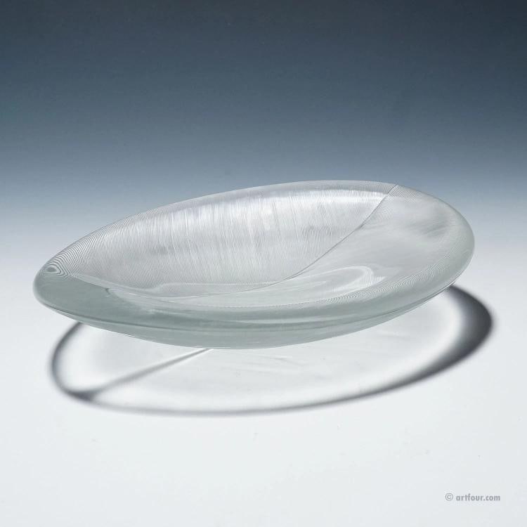 Large Vintage Art Glass Bowl by Tapio Wirkkala for Iittala 1950s - 3