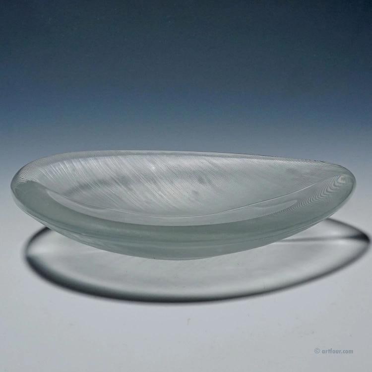 Large Vintage Art Glass Bowl by Tapio Wirkkala for Iittala 1950s - 4
