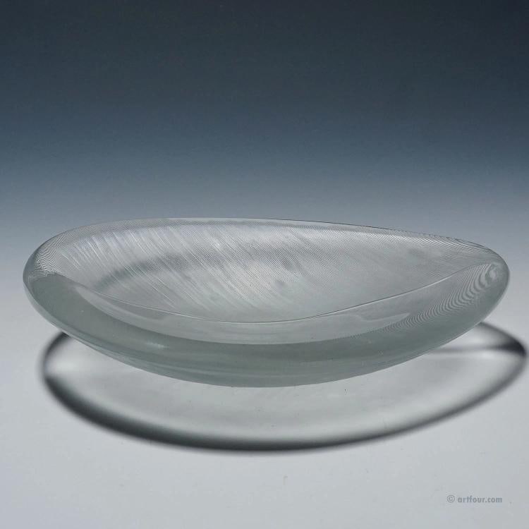 Large Vintage Art Glass Bowl by Tapio Wirkkala for Iittala 1950s - 5