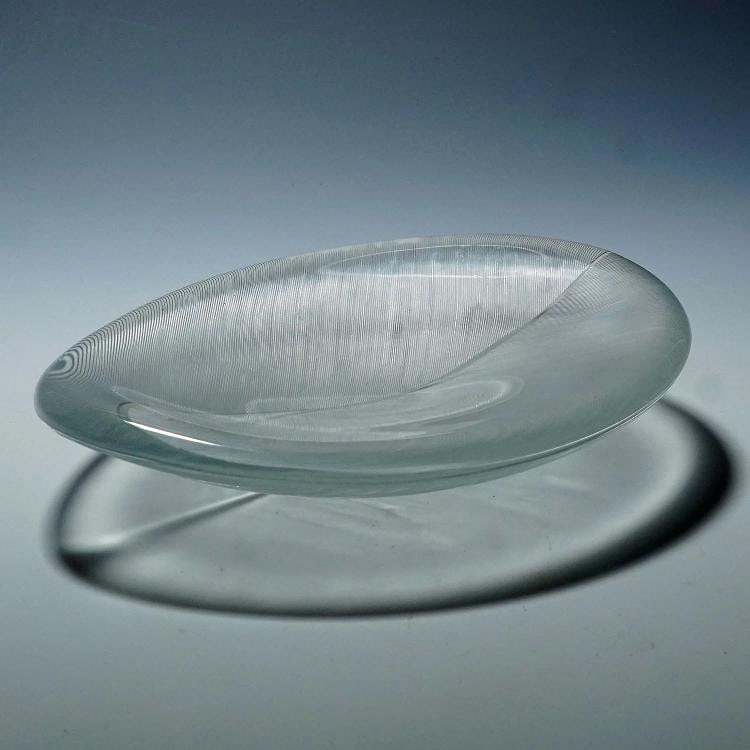 Large Vintage Art Glass Bowl by Tapio Wirkkala for Iittala 1950s - 7