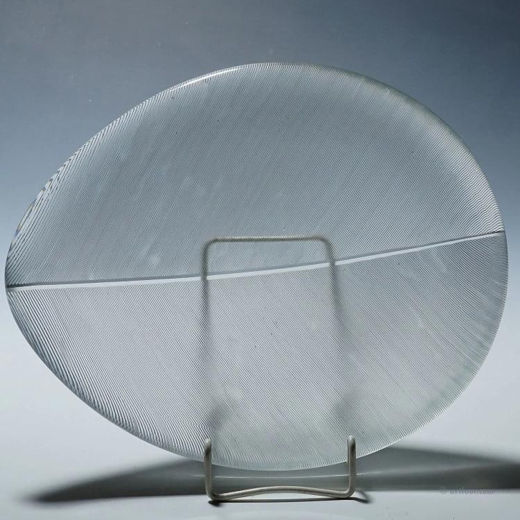 Large Vintage Art Glass Bowl by Tapio Wirkkala for Iittala 1950s - 9