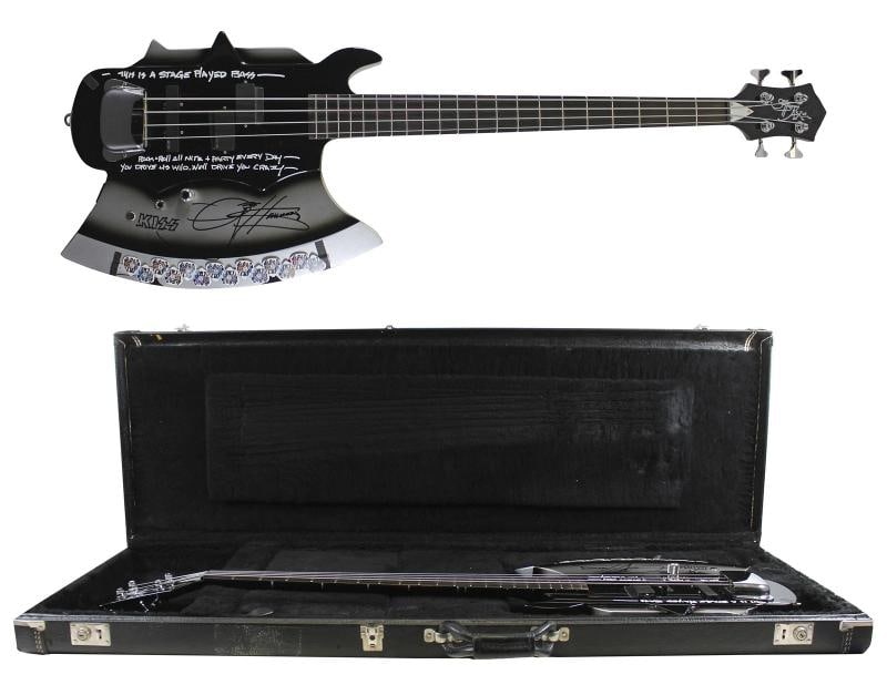 Gene Simmons Authentic Signed & Inscribed Stage Used Axe Guitar & Case JSA: Original/Reproduction: Original,Industry: Music,PRODUCT_COA: JSA,PRODUCT_SIGNED_BY_NAME: Gene Simmons,PRODUCT_SIGNED_BY_BRAND: KISS,Country of Origin: United States
