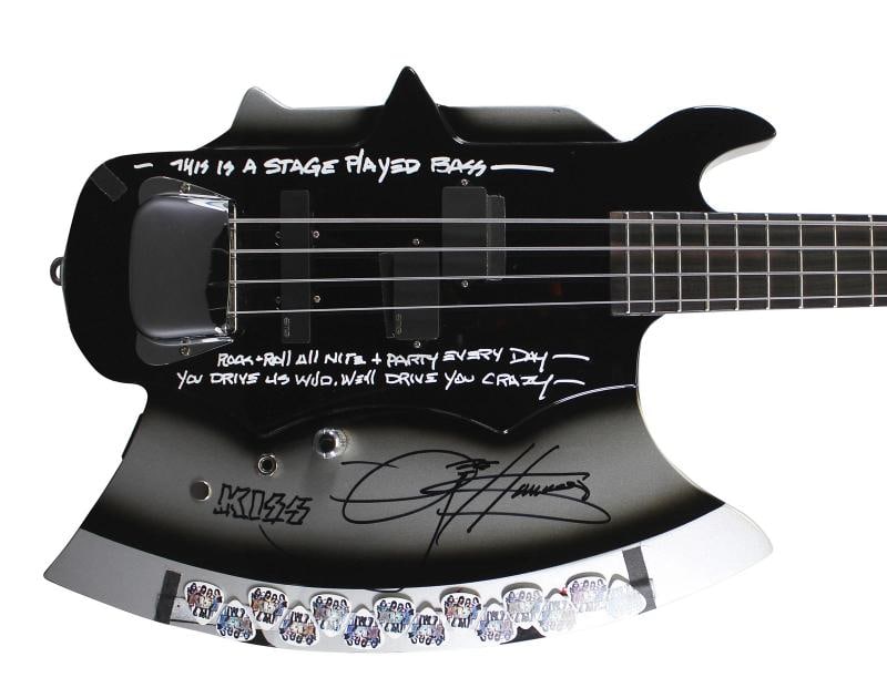 Gene Simmons Authentic Signed & Inscribed Stage Used Axe Guitar & Case JSA - 3