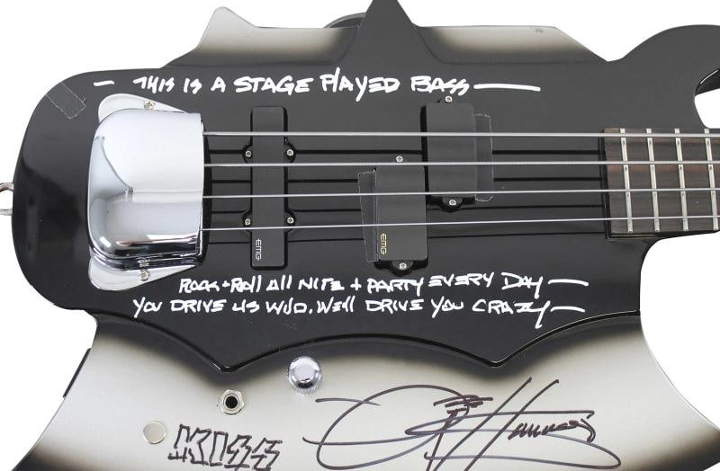 Gene Simmons Authentic Signed & Inscribed Stage Used Axe Guitar & Case JSA - 5