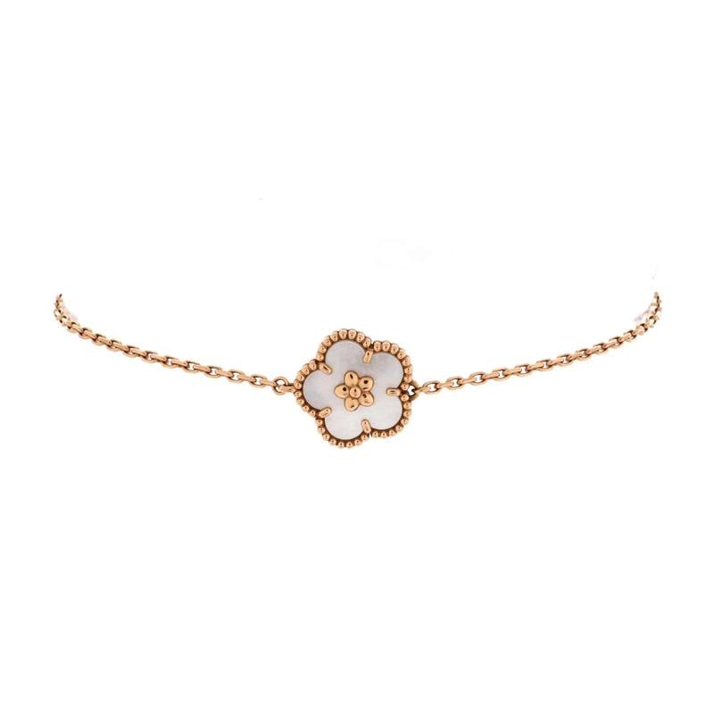 Van Cleef & Arpels Lucky Spring Plum Blossom Bracelet 18K Rose Gold and Mother: Condition: Pre-owned - Good,Brand: Van Cleef & Arpels,Main Stone: Mother Of Pearl,Metal: 18K Rose Gold,Metal Purity: 18K,Style: Bracelet,Type: Bracelet,Color: Rose Gold,Material: 18K Rose Gold, Mother