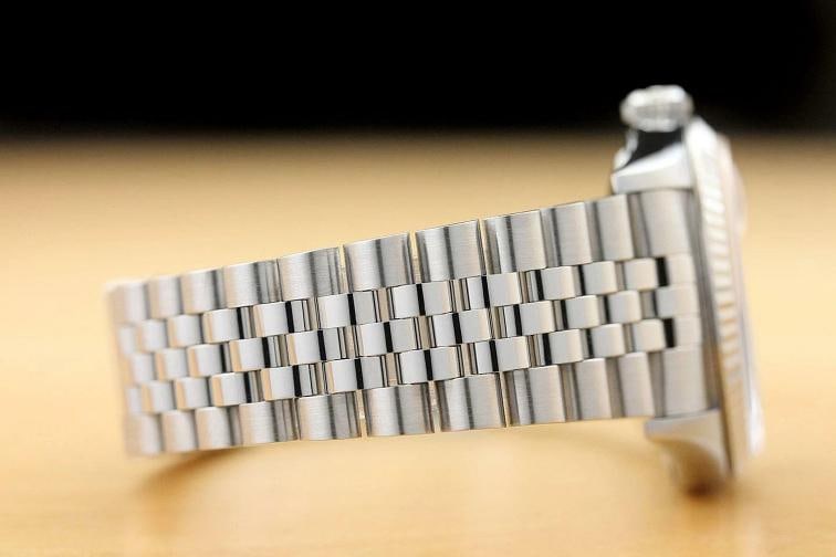 MENS ROLEX DATEJUST 16234 SALMON FACTORY DIAMOND DIAL 18K WHITE GOLD STEEL WATCH - 8