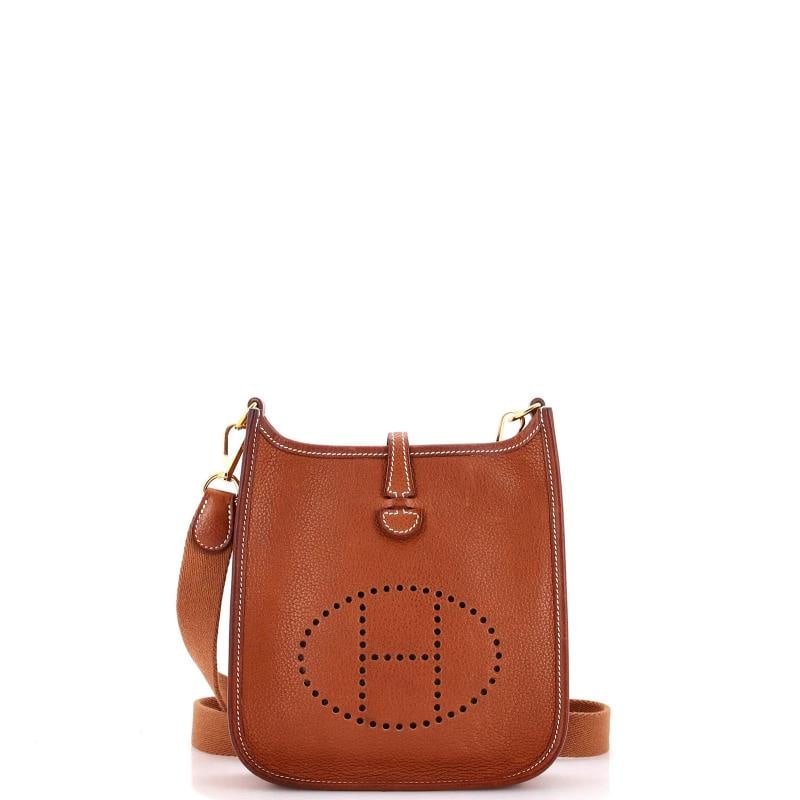 Hermes Evelyne Bag Gen III Barenia Faubourg TPM: Condition: Pre-owned - Excellent,Brand: Hermes,Exterior Material: Leather,Style: Cross Body Bags,Exterior Color: Brown,Department: Women,Size: Tpm,Accessories: Dust Bag, With Strap