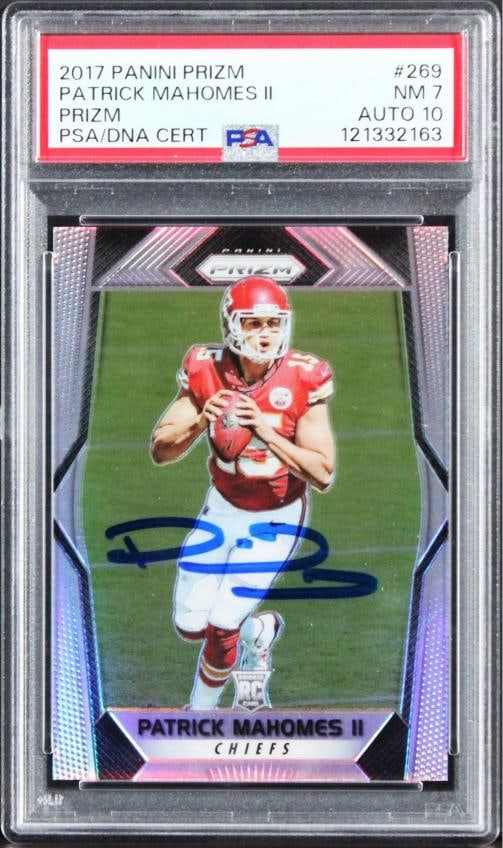 Patrick Mahomes Signed 2017 Panini Prizm Silver #269 RC Card 8 Auto 10 PSA Slab: Sport: Football,Product: Box, Box & Case Breaks, Case, Coin, etopps (In-hand), Lot, Pack,,Original/Reprint: Original,Player: Patrick Mahomes,Autograph Authentication: PSA,Team: Kansas City