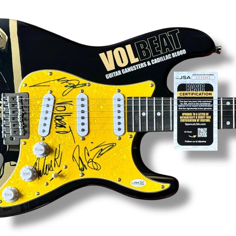 Volbeat Signed Guitar Custom JSA COA Michael Poulsen Anders Kjolholm Rob Caggian - 2