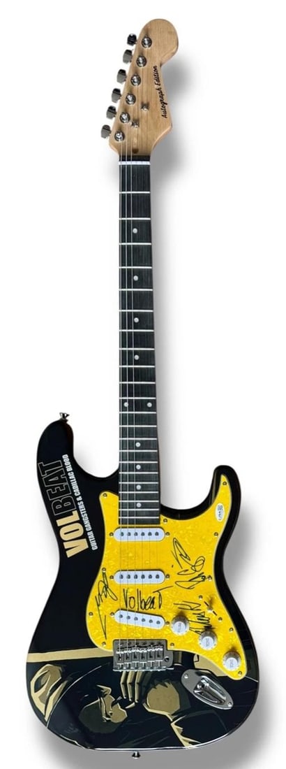 Volbeat Signed Guitar Custom JSA COA Michael Poulsen Anders Kjolholm Rob Caggian - 3