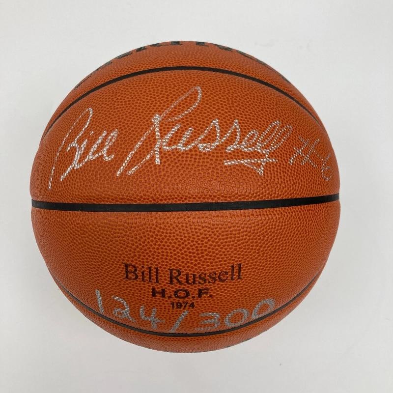 Bill Russell Signed 1974 Hall Of Fame Official Game Basketball Beckett COA - 3