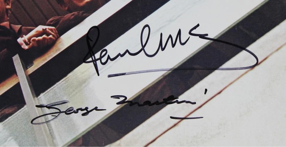 Paul McCartney & George Martin Beatles Signed 1962-1966 Album Cover W/ Vinyl BAS - 3